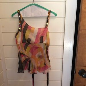 Pucci jeweled silk top size 36